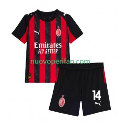 Maglie da Calcio AC Milan Modrić Luca 14 Bambino Prima Tenuta 2025-2026 Maniche Corte