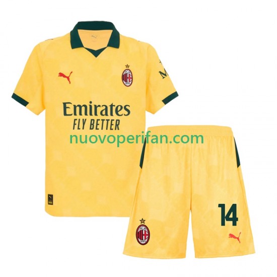 Maglie da Calcio AC Milan Modrić Luca 14 Bambino Alternativa Tenuta 2025-2026 Maniche Corte