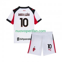 Maglie da Calcio AC Milan Rafael Leao 10 Bambino Trasferta Tenuta 2025-2026 Maniche Corte