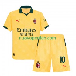 Maglie da Calcio AC Milan Rafael Leao 10 Bambino Alternativa Tenuta 2025-2026 Maniche Corte
