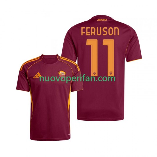 Maglie da Calcio AS Roma Evan Ferguson 11 Uomo Prima Tenuta 2025-2026 Maniche Corte