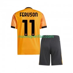 Maglie da Calcio AS Roma Evan Ferguson 11 Bambino Trasferta Tenuta 2025-2026 Maniche Corte