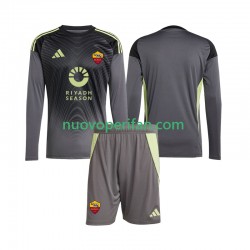 Maglie da Calcio AS Roma Portiere Bambino Prima Tenuta 2025-2026 Maniche Lunghe