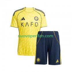 Maglie da Calcio Al Nassr Bambino Prima Tenuta 2025-2026 Maniche Corte