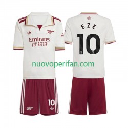 Maglie da Calcio Arsenal Eberechi Eze 10 Bambino Alternativa Tenuta 2025-2026 Maniche Corte