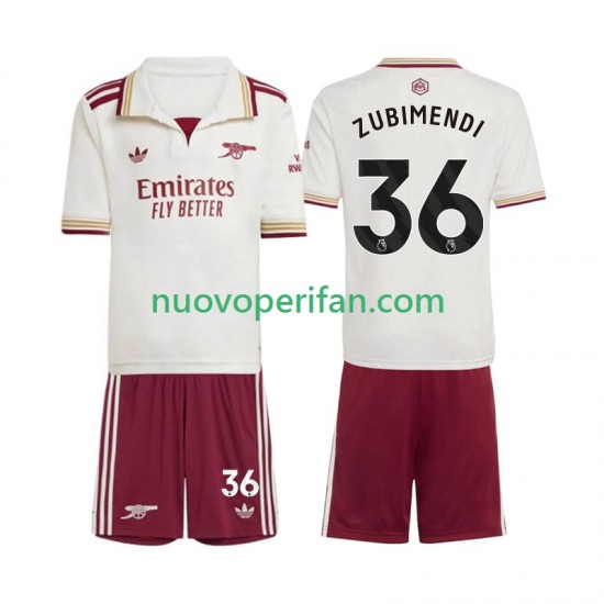 Maglie da Calcio Arsenal Martin Zubimendi 36 Bambino Alternativa Tenuta 2025-2026 Maniche Corte