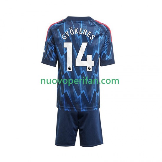 Maglie da Calcio Arsenal Viktor Gyokeres 14 Bambino Trasferta Tenuta 2025-2026 Maniche Corte