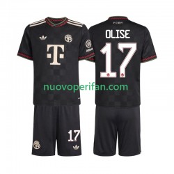 Maglie da Calcio FC Bayern München Michael Olise 17 Bambino Alternativa Tenuta 2025-2026 Maniche Corte