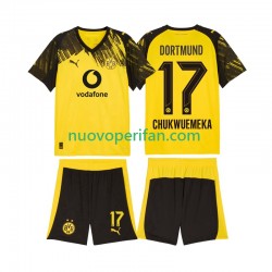 Maglie da Calcio Borussia Dortmund Carney Chukwuemeka 17 Bambino Prima Tenuta 2025-2026 Maniche Corte