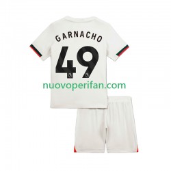 Maglie da Calcio Chelsea Alejandro Garnacho 49 Bambino Trasferta Tenuta 2025-2026 Maniche Corte