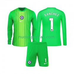Maglie da Calcio Chelsea Robert Sanchez 1 Portiere Bambino Trasferta Tenuta 2025-2026 Maniche Lunghe