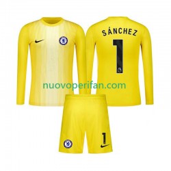 Maglie da Calcio Chelsea Robert Sanchez 1 Portiere Bambino Alternativa Tenuta 2025-2026 Maniche Lunghe