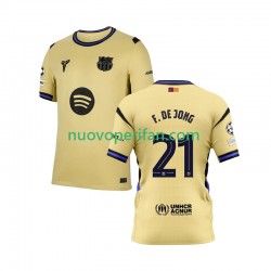 Maglie da Calcio FC Barcelona Frenkie de Jong 21 Champions League Uomo Trasferta Tenuta 2025-2026 Maniche Corte