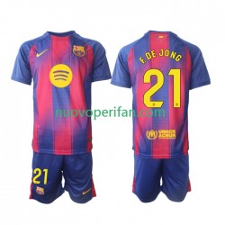 Maglie da Calcio FC Barcelona Frenkie de Jong 21 Bambino Prima Tenuta 2025-2026 Maniche Corte