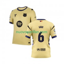 Maglie da Calcio FC Barcelona Gavi 6 Champions League Uomo Trasferta Tenuta 2025-2026 Maniche Corte