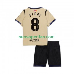Maglie da Calcio FC Barcelona Pedri 8 UCL Bambino Trasferta Tenuta 2025-2026 Maniche Corte