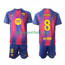 Maglie da Calcio FC Barcelona Pedri 8 Bambino Prima Tenuta 2025-2026 Maniche Corte