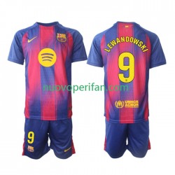 Maglie da Calcio FC Barcelona Robert Lewandowski 9 Bambino Prima Tenuta 2025-2026 Maniche Corte