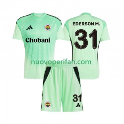 Maglie da Calcio Fenerbahce Ederson Moraes 31 Portiere Bambino Trasferta Tenuta 2025-2026 Maniche Corte