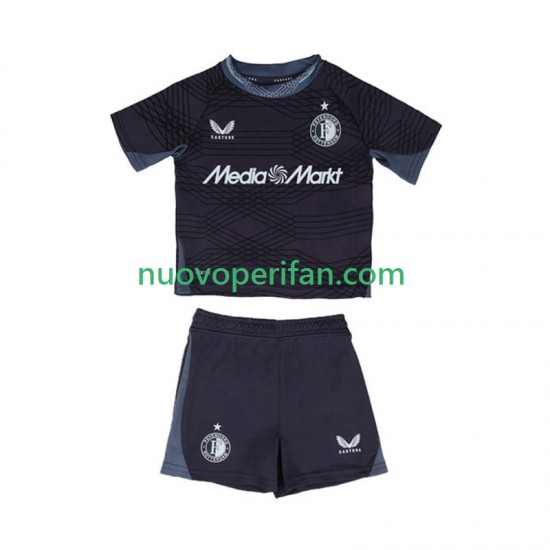 Maglie da Calcio Feyenoord Rotterdam Bambino Trasferta Tenuta 2025-2026 Maniche Corte
