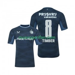 Maglie da Calcio Feyenoord Rotterdam Quinten Timber 8 Uomo Trasferta Tenuta 2025-2026 Maniche Corte