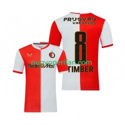 Maglie da Calcio Feyenoord Rotterdam Quinten Timber 8 Uomo Prima Tenuta 2025-2026 Maniche Corte