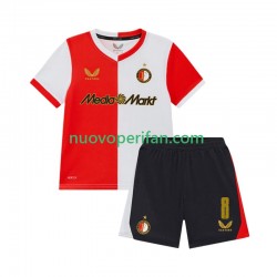Maglie da Calcio Feyenoord Rotterdam Quinten Timber 8 Bambino Prima Tenuta 2025-2026 Maniche Corte