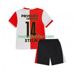 Maglie da Calcio Feyenoord Rotterdam Sem Steijn 14 Bambino Prima Tenuta 2025-2026 Maniche Corte
