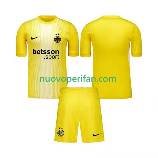 Maglie da Calcio Inter Milan Portiere Bambino Trasferta Tenuta 2025-2026 Maniche Corte