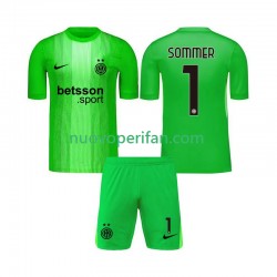 Maglie da Calcio Inter Milan Yann Sommer 1 Portiere Bambino Alternativa Tenuta 2025-2026 Maniche Corte