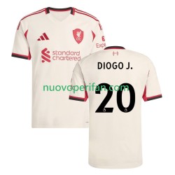 Maglie da Calcio Liverpool Diogo Jota 20 Uomo Trasferta Tenuta 2025-2026 Maniche Corte