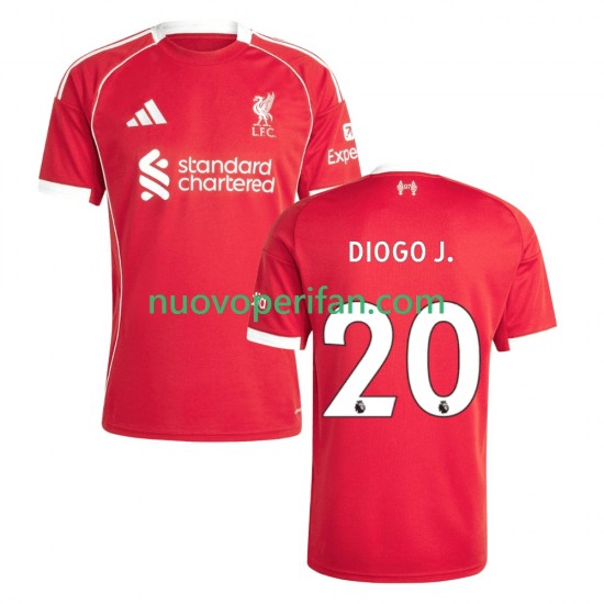 Maglie da Calcio Liverpool Diogo Jota 20 Uomo Prima Tenuta 2025-2026 Maniche Corte