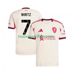 Maglie da Calcio Liverpool Florian Wirtz 7 Uomo Trasferta Tenuta 2025-2026 Maniche Corte