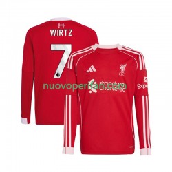 Maglie da Calcio Liverpool Florian Wirtz 7 Uomo Prima Tenuta 2025-2026 Maniche Lunghe
