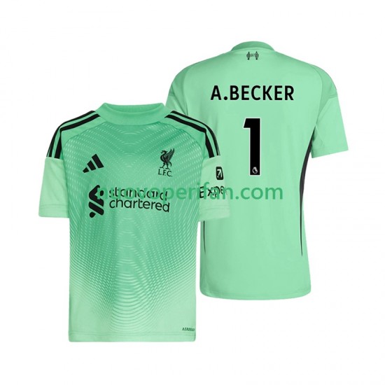 Maglie da Calcio Liverpool Alisson Becker 1 Portiere Uomo Prima Tenuta 2025-2026 Maniche Corte