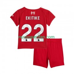 Maglie da Calcio Liverpool Hugo Ekitike 22 Bambino Prima Tenuta 2025-2026 Maniche Corte