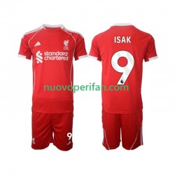 Maglie da Calcio Liverpool ISAK 9 Bambino Prima Tenuta 2025-2026 Maniche Corte