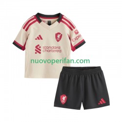 Maglie da Calcio Liverpool Bambino Trasferta Tenuta 2025-2026 Maniche Corte