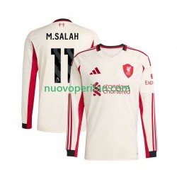 Maglie da Calcio Liverpool Mohamed Salah 11 Uomo Trasferta Tenuta 2025-2026 Maniche Lunghe