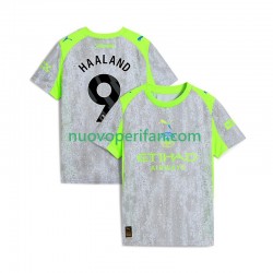 Maglie da Calcio Manchester City Erling Haaland 9 Uomo Alternativa Tenuta 2025-2026 Maniche Corte