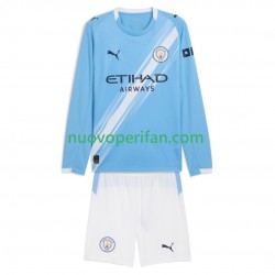 Maglie da Calcio Manchester City Bambino Prima Tenuta 2025-2026 Maniche Lunghe