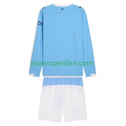 Maglie da Calcio Manchester City Bambino Prima Tenuta 2025-2026 Maniche Lunghe