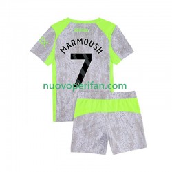 Maglie da Calcio Manchester City Omar Marmoush 7 Bambino Alternativa Tenuta 2025-2026 Maniche Corte