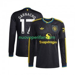 Maglie da Calcio Manchester United Alejandro Garnacho 17 Uomo Alternativa Tenuta 2025-2026 Maniche Lunghe