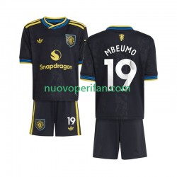 Maglie da Calcio Manchester United Bryan Mbeumo 19 Bambino Alternativa Tenuta 2025-2026 Maniche Corte