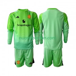 Maglie da Calcio Manchester United Portiere Bambino Quarta Tenuta 2025-2026 Maniche Lunghe