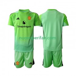 Maglie da Calcio Manchester United Portiere Bambino Quarta Tenuta 2025-2026 Maniche Corte