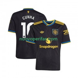 Maglie da Calcio Manchester United Matheus Cunha 10 Uomo Alternativa Tenuta 2025-2026 Maniche Corte