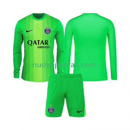 Maglie da Calcio Paris Saint-Germain Portiere Bambino Trasferta Tenuta 2025-2026 Maniche Lunghe