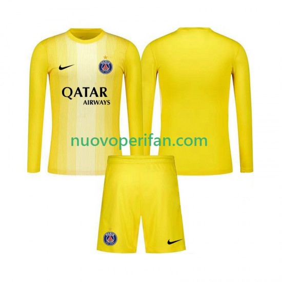 Maglie da Calcio Paris Saint-Germain Portiere Bambino Alternativa Tenuta 2025-2026 Maniche Lunghe